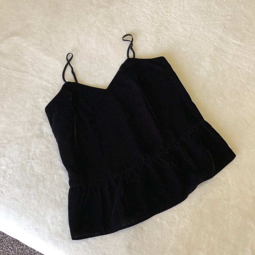 JCrew velvet peplum tank top